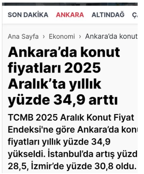 ankara konut fiyatları 2025